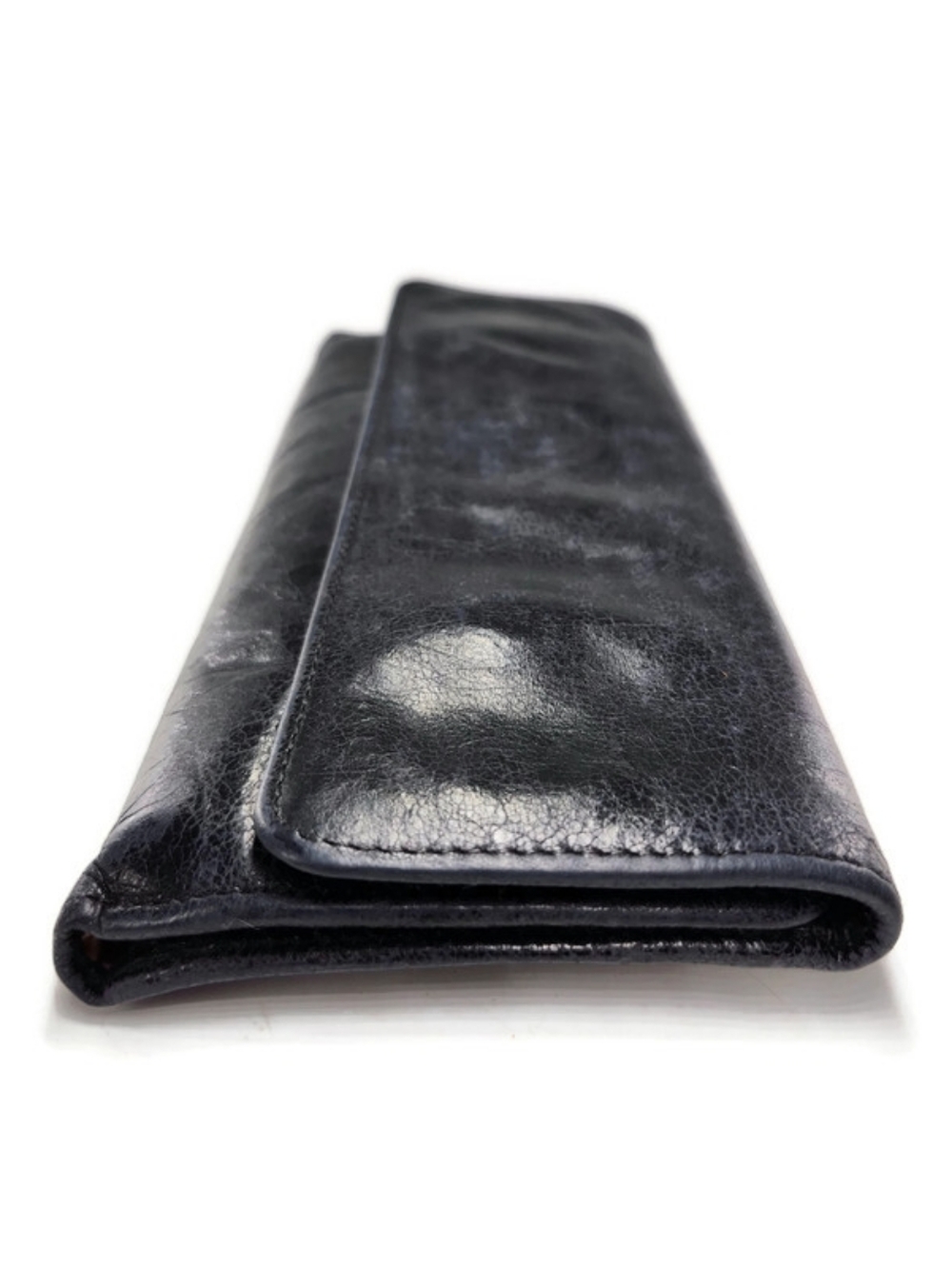 HOBO Sadie International Black Distressed Leather Tri-Fold Key Chain Wallet - Picture 7 of 14